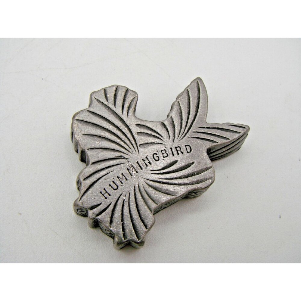 3 Vintage Metal Silver Pewter Jewelry Pieces Bear Angel Hummingbird Crafts Melt - Picture 5 of 10